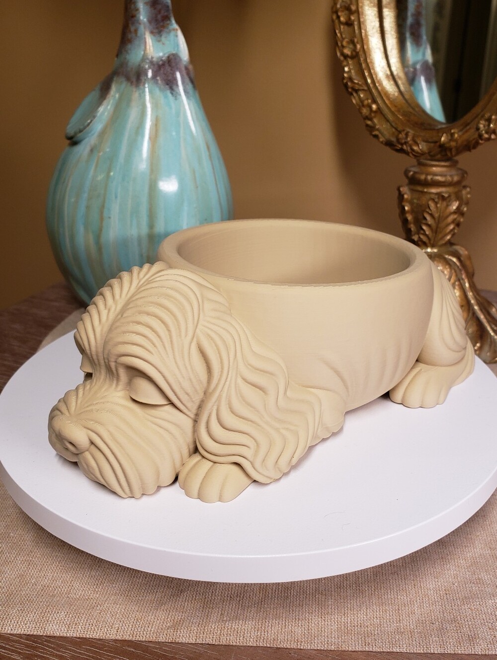 Hand Crafted Cockapoo Dog Bowl / Planter / Jewelry or Keepsake Dish NWT! - Picture 5 of 6